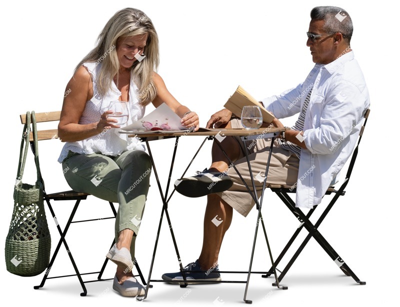 Couple reading a newspaper png people (15591)