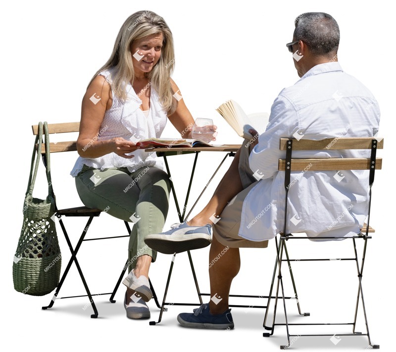Couple reading a newspaper human png (15593)