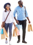 Couple shopping entourage people (3962) - miniature