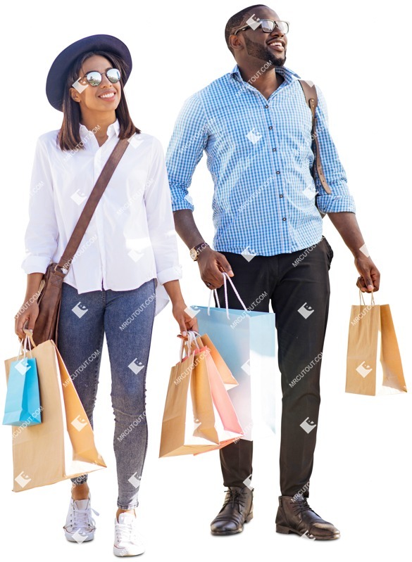 Couple shopping entourage people (4102)