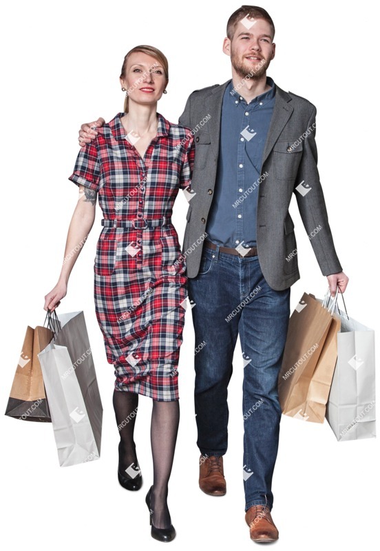 Couple shopping people png (3147)