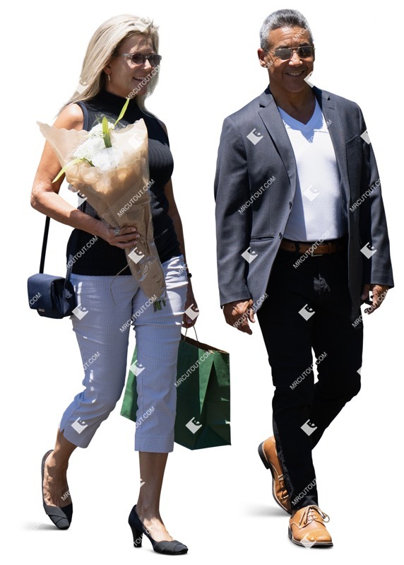 Couple shopping entourage people (16062)