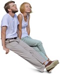 Couple sitting  (3494) - miniature