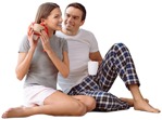 Couple sitting people png (3132) - miniature