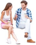 Couple sitting png people (3795) - miniature