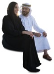 Couple sitting  (6044) - miniature