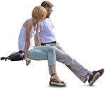 Couple sitting people png (3724) - miniature