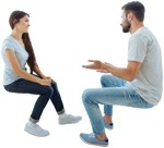 Couple sitting  (4144) - miniature