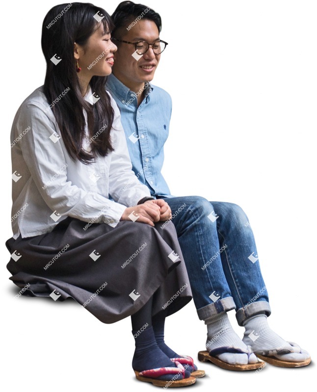 Couple sitting people png (5919)