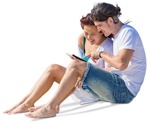 Couple sitting people png (3409) - miniature