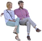 Couple sitting people png (3004) - miniature