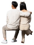 Couple sitting people png (16601) - miniature