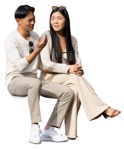 Couple sitting people png (16602) - miniature