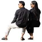 Couple sitting photoshop people (16515) - miniature