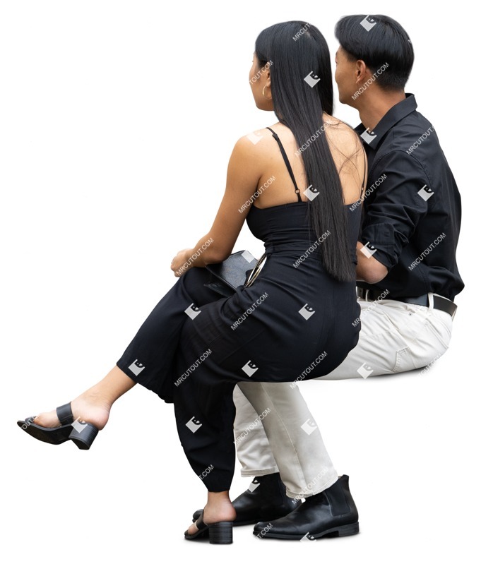 Couple sitting people png (19448)