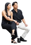Couple sitting people png (18236) - miniature