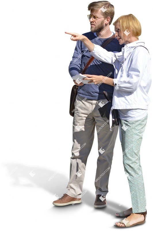 Couple standing entourage people (3495)