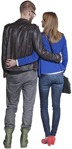 Couple standing cut out people (2773) - miniature