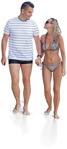 Couple walking people cutouts (3087) - miniature