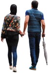 Couple walking entourage people (657) - miniature