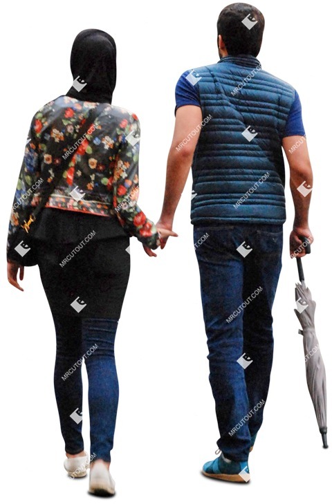 Couple walking entourage people (800)