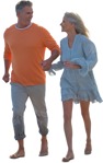 Couple walking cut out people (5471) - miniature