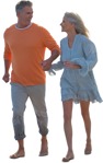 Couple walking cut out people (5597) - miniature