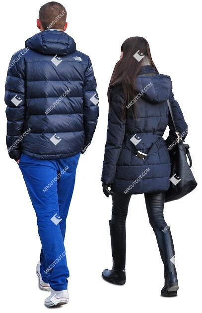 Couple walking cut out people (610)