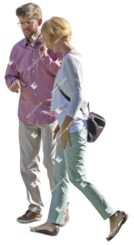 Couple walking entourage people (3089)