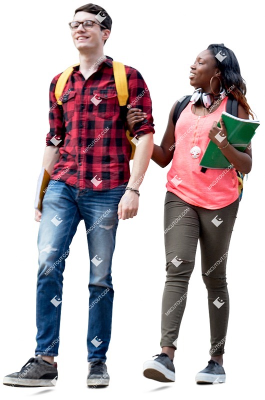 Couple walking cut out people (4624)