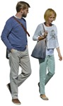 Couple walking cut out people (2778) - miniature