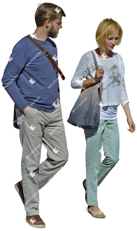 Couple walking cut out people (2911)