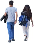 Couple walking cut out people (677) - miniature