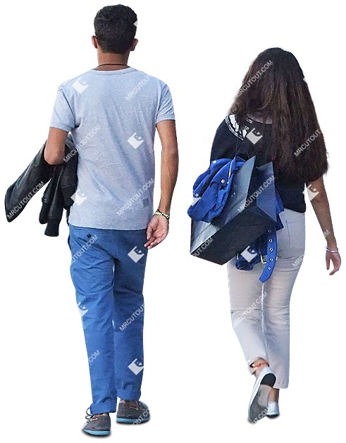 Couple walking cut out people (819)