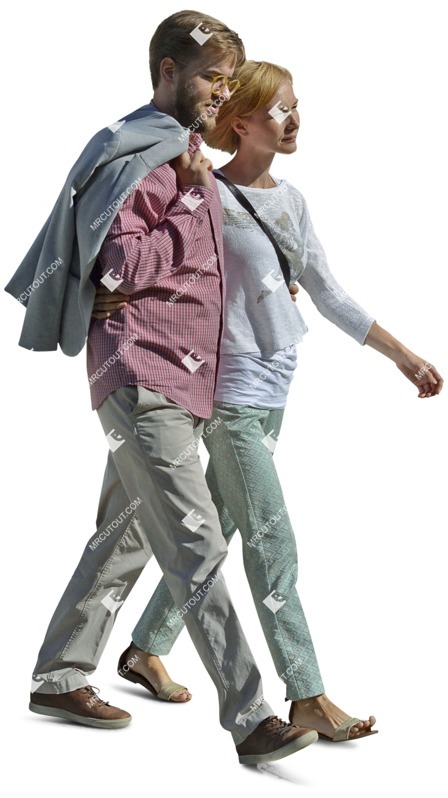 Couple walking entourage people (2890)