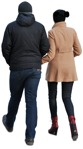 Couple walking cut out people (472) - miniature