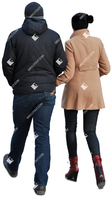 Couple walking cut out people (609)