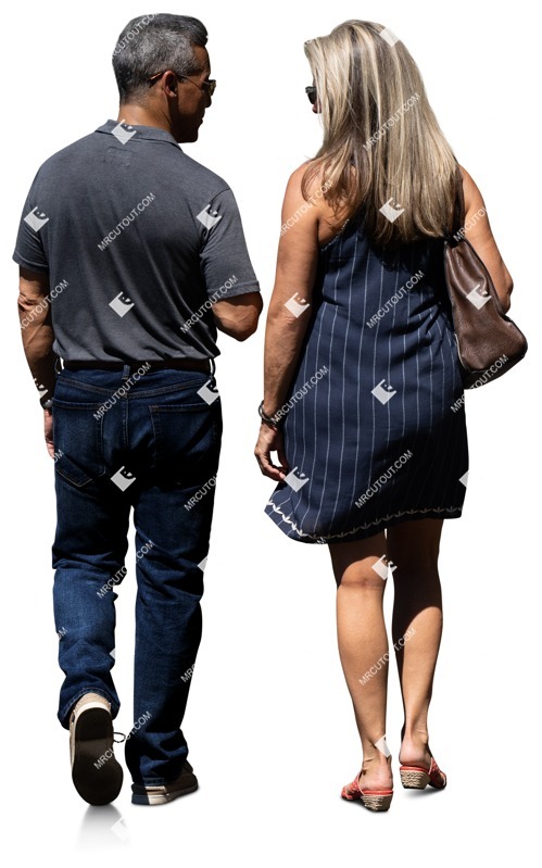 Couple walking entourage people (16204)