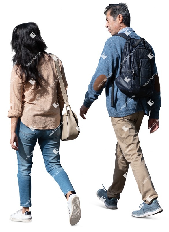 Couple walking cut out people (17888)