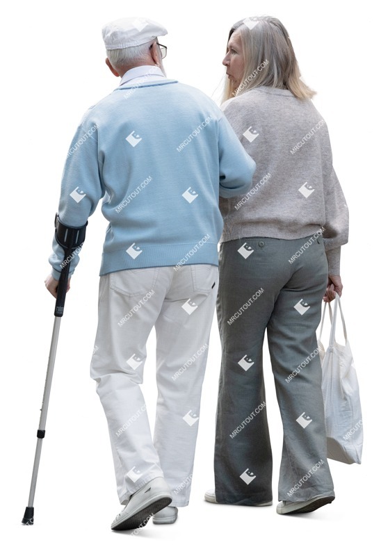 Couple walking cut out people (19085)