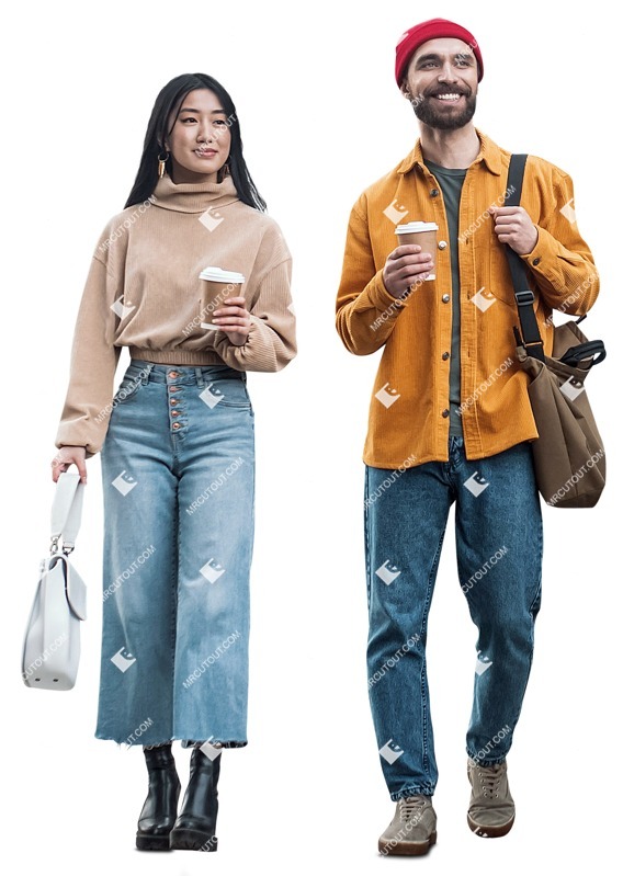 Couple walking people png (11905)