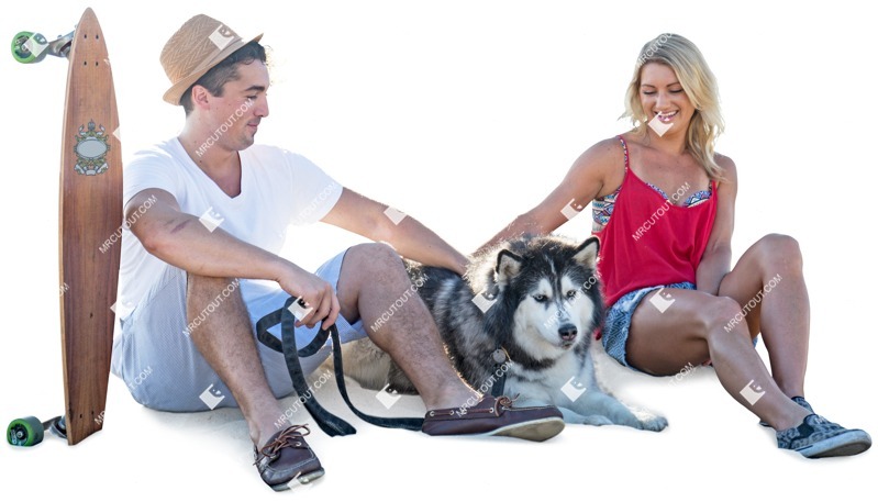 Couple walking the dog people png (4647)