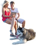 Couple walking the dog people png (3761) - miniature