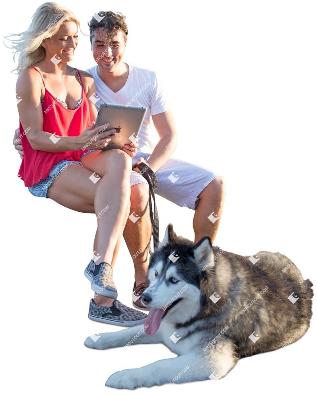 Couple walking the dog people png (3761)