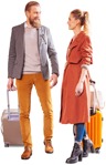 Couple with a baggage standing photoshop people (6297) - miniature