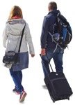 Couple with a baggage walking people png (2032) - miniature