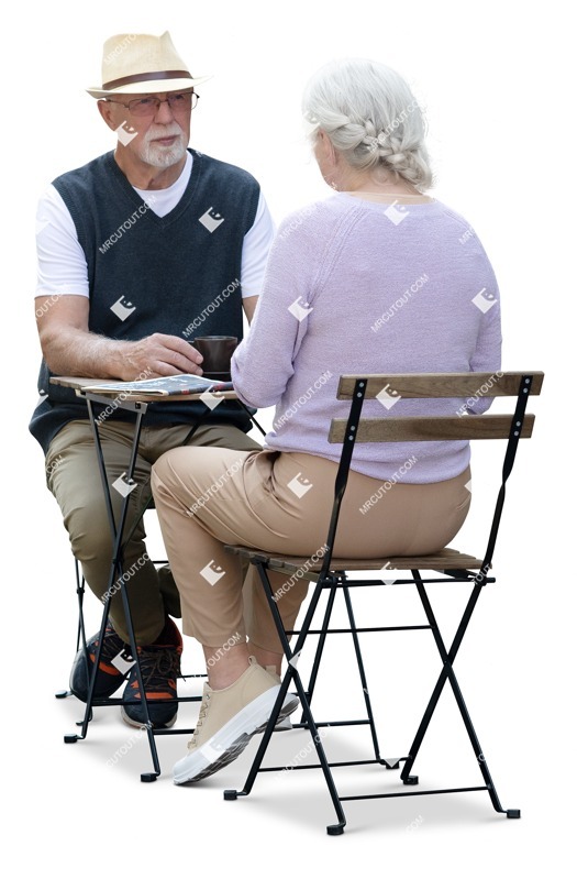 Couple with a newspaper drinking coffee people png (18537)