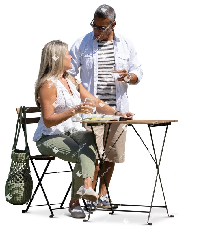 Couple with a newspaper standing human png (15594)
