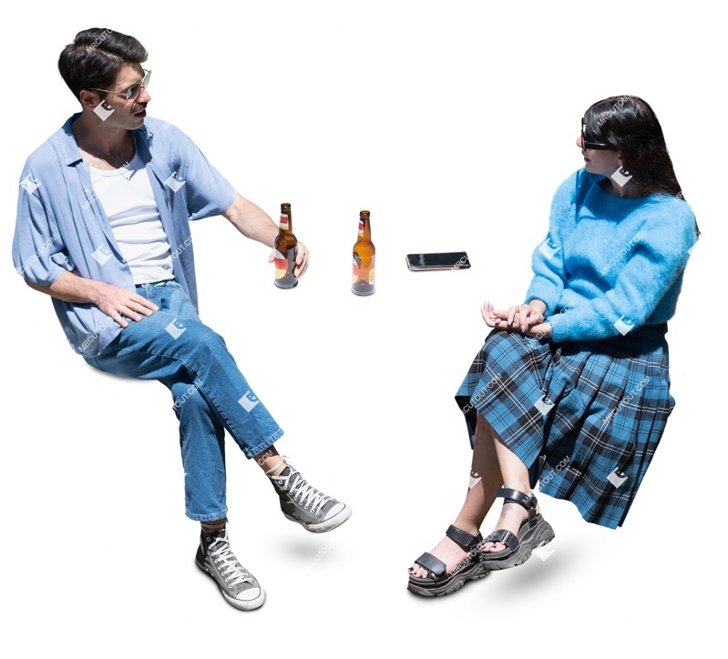 Couple with a smartphone drinking person png (17745)