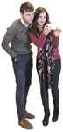 Couple with a smartphone standing png people (2445) - miniature